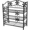 Mendler Scaffale Multiuso Giardino scarpiera portaoggetti Metallo Robusto Decorativo 3 Ripiani