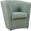 Liberoshopping Poltrona in tessuto antimacchia rivestimento water repellent - struttura in legno - già assemblata - comoda e elegante - per camera da letto,soggiorno,ufficio, stile moderno (Verde Menta)