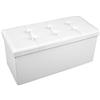 Lovely Pouf Contenitore Doppio In Ecopelle, Cassapanca Poggiapiedi Imbottita Contenitore Bianco