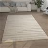 Paco Home Tappeto Salotto Pelo Lungo Shaggy Effetto 3D Etnico Boho Vintage Morbido, Dimensione:80x150 cm, Colore:Crema 2