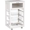 LIBEROSHOPPING.eu - LA TUA CASA IN UN CLICK Carrello da cucina con ruote LANDHELL LUSSO portapane e portafrutta (Laccato Bianco)
