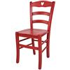t m c s Tommychairs - Sedia modello Cuore per cucina bar e sala da pranzo, robusta struttura in legno di faggio verniciata in anilina rossa e seduta in legno