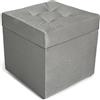 MG Design Pouf contenitore imbottito 45 × 45 cm Grigio - capacità ca. 50 L, fino a 300 kg, seduta morbida, struttura solida, già montato e facile da pulire