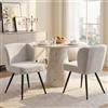 Ya-Home Set di 2 Sedie da Pranzo Sedie da Cucina Sedie Sala da Pranzo Moderne in Tessuto di Lino Sedia Imbottite con Gambe in Metallo per Soggiorno/Ristorante, Avena