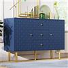 Sweiko - Cassettiera/credenza con 2 ante e 3 cassetti, circa 120 cm, ripiano regolabile, in legno, multiuso, per corridoio, camera da letto, soggiorno, bagno