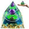 HINATAA Piramide di Orgonite, Cristalloterapia Pietre Sfera di Ametista, Pietre Chakra di Cristallo Tigre, Dell'albero Vita Piramidi Energetiche, Chakra Healing Meditazione Yoga (C)