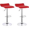 Totò Piccinni Sgabello Bar NEVADA girevole 360° regolabile in altezza (Rosso, 2 Pz)