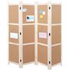 Mendler Paravento divisore bacheca sughero separe HWC-G52 4 pannelli 2x161x166cm