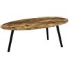 [en.casa] Tavolino da Salotto con Piano Ovale e 3 Piedini Tavolo da Caffè Moderno per Soggiorno e Zona Relax 109,5 x 59,5 x 39,5 cm Effetto Legno Scuro