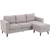 HOMCOM Divano angolare reversibile in velluto a coste, 192 cm, divano modulare a L a 3 posti con chaise longue, struttura in acciaio, design moderno, per soggiorno, appartamento, piccoli spazi,