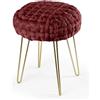 MAURY'S IL NUMERO UNO DEL RISPARMIO MAURY'S POUF PORTO IN VELLUTO CON GAMBE DORATE E TOP EFFETTO INTRECCIATO 35 X H43 CM (Bordeaux)