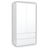 meble masztalerz Armadio Camera da Letto con 2 Cassetti Larghezza 90 cm - Mobile Camera da Letto - Armad Camera Letto Moderni - Guardaroba Armadio - Bianco - 180x90x50cm