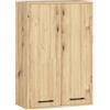 AKORD Mobiletto Bagno Sospeso FIN 64 cm - 2 Ante, 4 Ripiani - Pensile Bagno Salvaspazio Opaco 64x94x30 cm - Armadietto Modulare Sospeso per Spazi Stretti - Rovere Artigianale & Rovere Artigianale