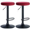 CLP Set di 2 sgabelli da bar Ponte velvet I Sgabello regolabile in altezza con struttura in metallo Colore rosso Materiale base Metallo nero opaco