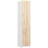 BDW - Colonna da cucina - Armadio da cucina - Armadio largo 40 cm, alto 205 cm, profondo 57 cm - Armadio spazioso per provviste - Bianco/Quercia Sonoma