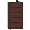 AKORD Cassettiera K60 con 5 Cassetti | Credenza Alta | Moderna Mobiletto per Soggiorno Sala da Pranzo Camera da Letto Corridoio Bagno | Armadio Cameretta | 60x121x40 cm, 39kg | Wenge