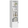 eSituro Libreria 4 Scomparti 1 Armadietto 34x24x132 cm Bianco