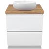 VBChome Linda - Mobile da bagno, 50 cm, colore: bianco, mini lavabo senza foro per rubinetto, 40 x 30 cm, piccolo lavabo con mobiletto per lavabo, 2 cassetti, modulo, moderno