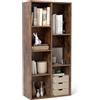COSTWAY Libreria a 7 Cubi, Scaffale Espositivo con 2 Kit Antiribaltamento, Verticale o Orizzontale, Mobile per Camera da Letto Soggiorno Salotto, 49,5 x 23 x 106 cm (Marrone)