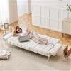 Huayz Divano letto pieghevole con funzione sonno, divano letto con piedini ausiliari, 220 x 104 cm, tessuto di velluto, per soggiorno, camera da letto, home cinema, camera degli ospiti (beige)