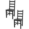 t m c s Tommychairs - Set 2 sedie modello Rustica per cucina bar e sala da pranzo, robusta struttura in legno di faggio color anilina nera e seduta in legno