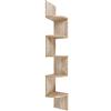 WANZHE Mensola angolare a forma di zigzag da 120 cm di altezza per CD DVD, piante, decorazioni, souvenir (quercia)