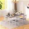 SogesHome Set da Pranzo con 1 Tavolo 4 Sedie in Legno MDF Design Semplice Set di mobili per la sala da pranzo Gruppo di Sedute Paul Tavolo da Pranzo Tavolo da pranzo