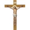 SHALOM - Crocifisso in Polimero Effetto Legno, Cristo in Rilievo. Altezza 21 Cm