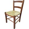 Liberoshopping Sedia della nonna Mezzana in legno di faggio, seduta paglia, 71x33x39 cm, seduta H 39 cm (Noce)