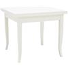 Vicentini arreda TAVOLO IN LEGNO ALLUNGABILE A LIBRO SHABBY CHIC LACCATO BIANCO (80x80 (160))