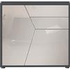 Vladon Madia Benny, Mobile con 2 Ante e 2 cassetti, Nero Opaco/Grigio Sabbia Lucido (79 x 74 x 36 cm)