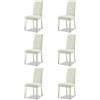 S.I.S.A. di G.&G. srl con socio unico SISA srl, Set 6 Sedie Sala Da Pranzo Imbottite, Sedie Cucina, Sedia Modello Denver, Colore Beige Gamba Beige, Materiale Ecopelle, 100x47x46 cm, Arredamento Casa, Sedie Cucina Moderna