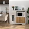 Rcynview Credenza da cucina con scaffalatura a microonde, ante 1 cassetto, con 3 ante, armadio da cucina, armadietto autoportante, per soggiorno, camera da letto, 83 x 40 x 80 cm