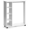 Vicco Armadio da ingresso Cosmo, Bianco, 110 x 129.4 cm, con ripiani aperti e ruote per un utilizzo flessibile