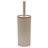 Inbagno Portascopino WC, in plastica Tortora, con Dettagli Effetto Legno, Serie Blob