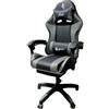 BDW - Sedia Da Gaming/Ufficio - Sedia Da Gamer Ergonomica - Girevole - con Ruote - Schienale Regolabile - con Poggiapiedi E Funzione Massaggio - Regolabile in Altezza - Stile Racing - Grigio
