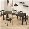 Mobili Fiver, Tavolo Allungabile First, 120(200) x80 cm, Noce Scuro, per 6-8 persone, Tavolo Cucina, Soggiorno, Made in Italy