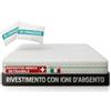 Francegaglia ® Materasso Memory Foam H25 cm - Memory Massaggiante 5 cm - Tessuto Silver Ioni d'Argento - 7 Zone Differenziate - Made in Italy - Cuscini Inclusi - Dispositivo Medico (140x200)