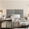 strusery - Testiera in similpelle adesiva grigio scuro per letto singolo, pannello murale 3D in similpelle impermeabile (confezione da 4) (4, Grigio, 60x30 cm)