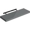 WOLTU Mensola da Muro, Mensola da Cucina con Staffa Metallica Invisibile, Scaffale da Parete per Camera da Letto, Soggiorno, Ufficio, Bagno, MDF, Grigio Lucido, 70x22,9x3,8cm