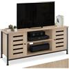 tectake® Mobile TV 110x41,5x50,5cm, Mobile Soggiorno TV, 4 Scomparti, 2 con Porta Magnetica, Madia Soggiorno Moderna per Televisore, Passacavi, Home Theater, Casa e Cucina - Legno Industriale Chiaro
