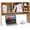 HOMASIS Libreria da Scrivania con 5 Scomparti, Scaffale da Scrivania in Legno, Espositore Mensola Aperta con Piedini Antiscivolo e Dispositivo Antiribaltamento, 94 x 25 x 73 cm (Naturale)