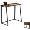 GZTGZMWG 1 Pezzo Tavolo Pieghevole Salvaspazio In Legno Marrone Vintage, Tavolino Pieghevole Scrivania a Scomparsa Piccolo per Ufficio/Studio/Camera da Letto/Soggiorno/80x40x74CM(LxPxA)