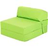 Ready Steady Bed Comoda Sedia Pieghevole Z-Fold | Divano Letto Futon Leggero 168x60cm | Resistente all'acqua Letto Pieghevole con Poggiatesta | Materasso Zbed dal Design Ergonomico (Lime)
