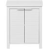 Rebecca Mobili Armadietto Da Bagno A Terra, Mobiletto Lavanderia Ingresso, Bianco, 2 Ante, Moderno, Resistente All'Umidita' - Misure: 60 x 48 x 30 cm (HxLxP) - Art. RE6684