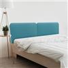 DHOME Testata Imbottita Liscia Arrotondata in Similpelle per Parete Acustica Testate Fonoassorbenti Testiera Letto Camera da Letto (Turchese, 190cm Dual)