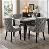 chairus Set di 2 Sedie da Pranzo Sedie da Cucina in Velluto Poltrocina da Cucina con Gambe in Legno Sedia Imbottita per Soggiorno/Cucina, Grigio