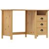 vidaXL Scrivania Hill con 3 Cassetti 120x50x74 cm in Massello di Pino