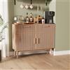 FEEOHOME Credenza Bas, mobile portaoggetti con 2 cassetti e 2 ante e cassettiera multifunzionale in legno, armadio da cucina per soggiorno, cucina, ufficio, 35 x 100 x 80 cm