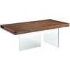 AC ANGEL CERDÁ Angel Cerdá - Tavolo da pranzo moderno Rettangolare in noce massello | Gambe in Vetro Temperato Trasparente | Design Esclusivo ed Elegante | Per 8 Posti | 200 x 100 x 75 cm